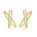Lauren G. Adams Axis Long Hoop Earrings (Gold)